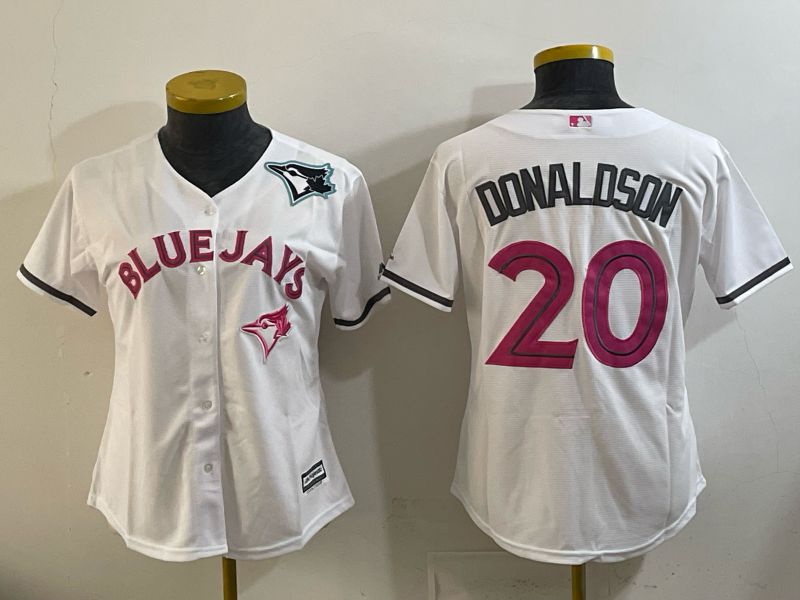 Women 2025 Nike Toronto Blue Jays #20 Donaldson White Game MLB Jersey 04->toronto blue jays->MLB Jersey